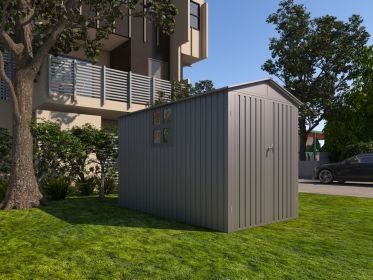 Motorcycle Outdoor Storage Shed With Window ,without tracks and fixtures ,Grey