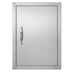 VEVOR BBQ Access Door, 16W x 22H Inch Single Outdoor Kitchen Door, Stainless Steel Flush Mount Door, Wall Vertical Door with Handle, for BBQ Isla