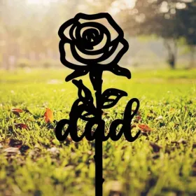 CIFbuy Elegant Waterproof Rose Memorial Stake Cemetery Decor Garden Stone Headstone Accent(TikTok, Temu Pick-up Service) (Option: defaulttitle)